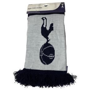 Tottenham HotSpur Football Club Winter Scarf Unisex O/S White Navy Striped NEW